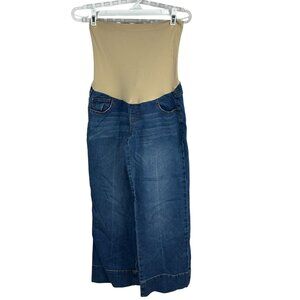Luxe Essentials Denim Womens Wide Leg Maternity Jeans Size 28 Stylish Comfort